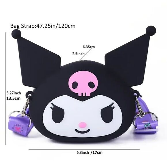 Mini Kuromi Black Crossbody Bag Gift Set Idea Kawaii Mini Notebook Bundle - Picture 10 of 11
